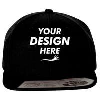Flexfit by Yupoong 110® Snapback Cap, Black / Black, Front view, Mockup