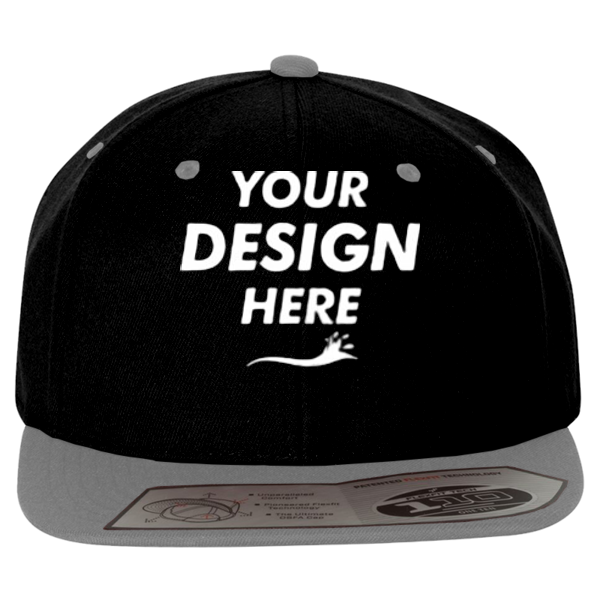 Flexfit by Yupoong 110® Snapback Cap, Black / Grey, Front view, Mockup