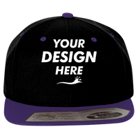 Flexfit by Yupoong 110® Snapback Cap, Black / Purple, Front view, Mockup