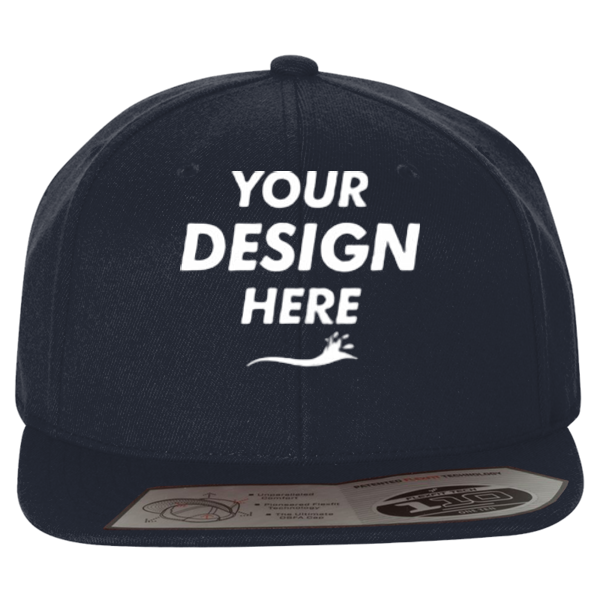 Flexfit by Yupoong 110® Snapback Cap, Dark Navy / Dark Navy, Front view, Mockup