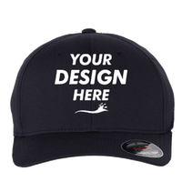 Flexfit by Yupoong Cotton Blend Cap, Dark Navy / Dark Navy, Front view, Mockup