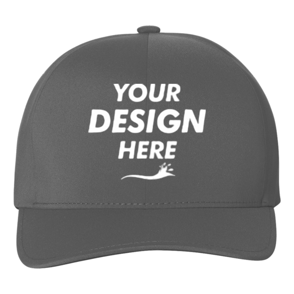 Flexfit by Yupoong Delta® Seamless Cap, Dark Grey / Dark Grey, Front view, Mockup