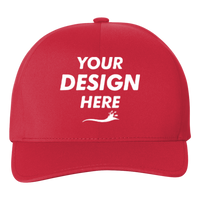Flexfit by Yupoong Delta® Seamless Cap, Red / Red, Front view, Mockup