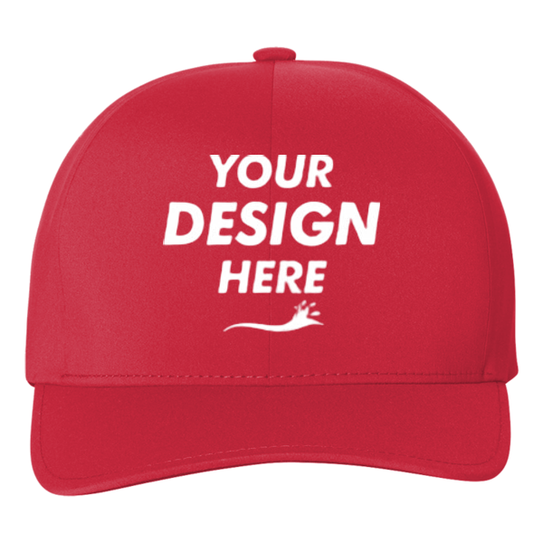 Flexfit by Yupoong Delta® Seamless Cap, Red / Red, Front view, Mockup
