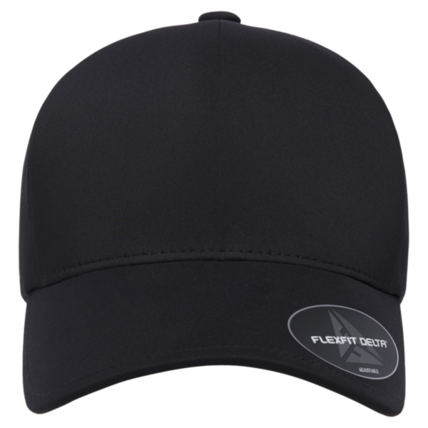 Flexfit by Yupoong Delta® Snapback Perforated Cap, Black, Front view