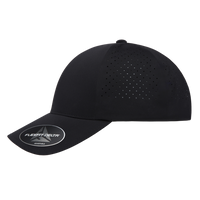 Flexfit by Yupoong Delta® Snapback Perforated Cap, Black, Left Side view