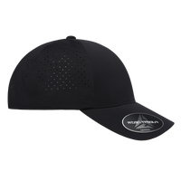 Flexfit by Yupoong Delta® Snapback Perforated Cap, Black, Right Side view