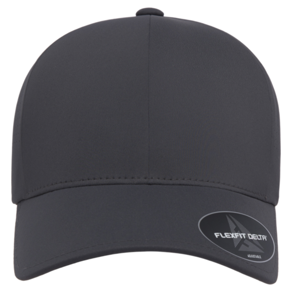Flexfit by Yupoong Delta® Snapback Perforated Cap, Dark Grey, Front view