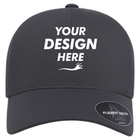 Flexfit by Yupoong Delta® Snapback Perforated Cap, Dark Grey, Front view, Mockup