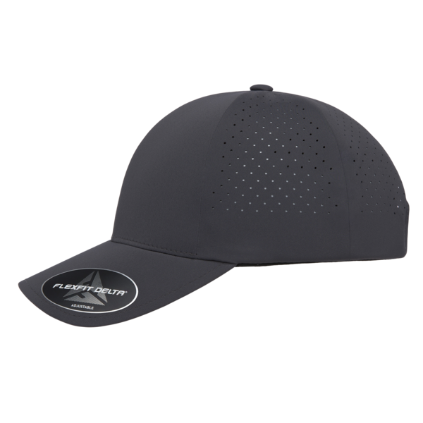 Flexfit by Yupoong Delta® Snapback Perforated Cap, Dark Grey, Left Side view