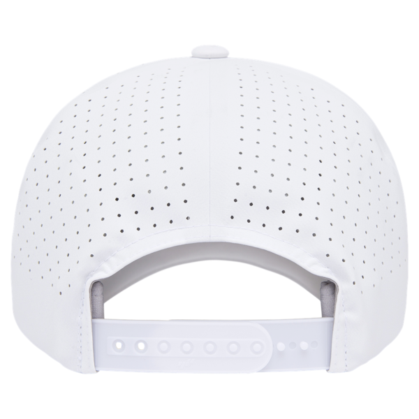Flexfit by Yupoong Delta® Snapback Perforated Cap, White, Back view