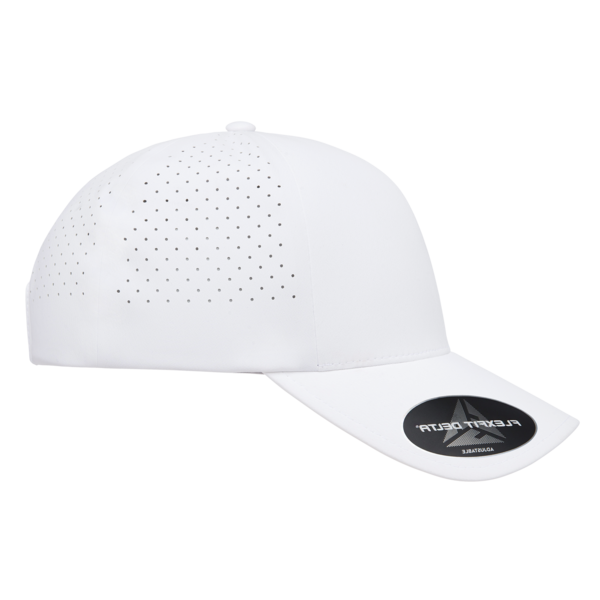 Flexfit by Yupoong Delta® Snapback Perforated Cap, White, Right Side view