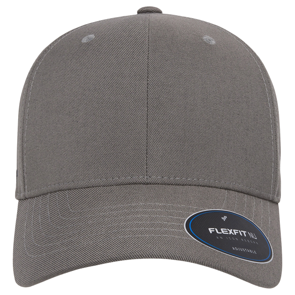 Flexfit by Yupoong NU® Adjustable Cap, Grey, Front view
