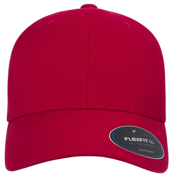 Flexfit by Yupoong NU® Adjustable Cap, Red, Front view
