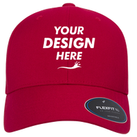Flexfit by Yupoong NU® Adjustable Cap, Red, Front view, Mockup