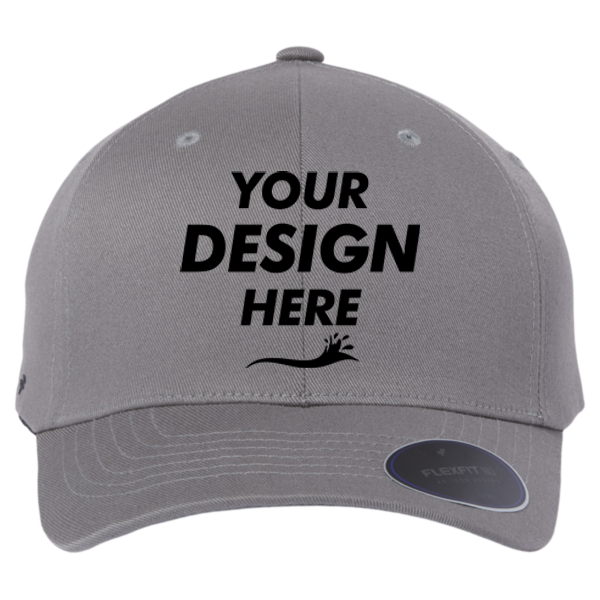 Flexfit by Yupoong NU® Cap, Grey, Front view, Mockup