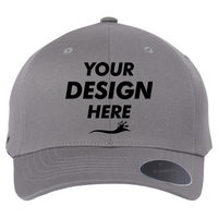 Flexfit by Yupoong NU® Cap, Grey, Front view, Mockup