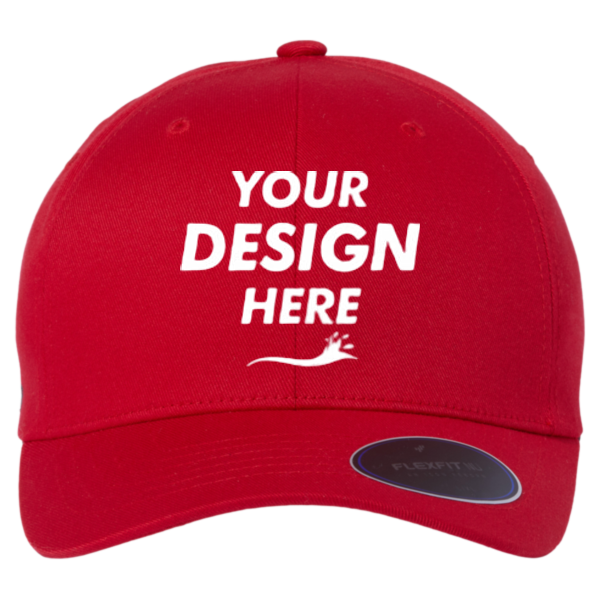 Flexfit by Yupoong NU® Cap, Red, Front view, Mockup