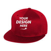 Flexfit by Yupoong Pro-Baseball On Field Cap, Red, Front view, Mockup