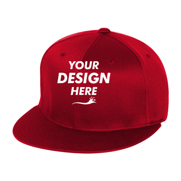 Flexfit by Yupoong Pro-Baseball On Field Cap, Red, Front view, Mockup