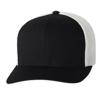 Flexfit by Yupoong Trucker Cap, Black / White / White, Front view