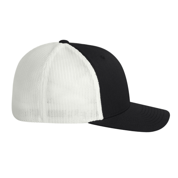 Flexfit by Yupoong Trucker Cap, Black / White / White, Right Side view