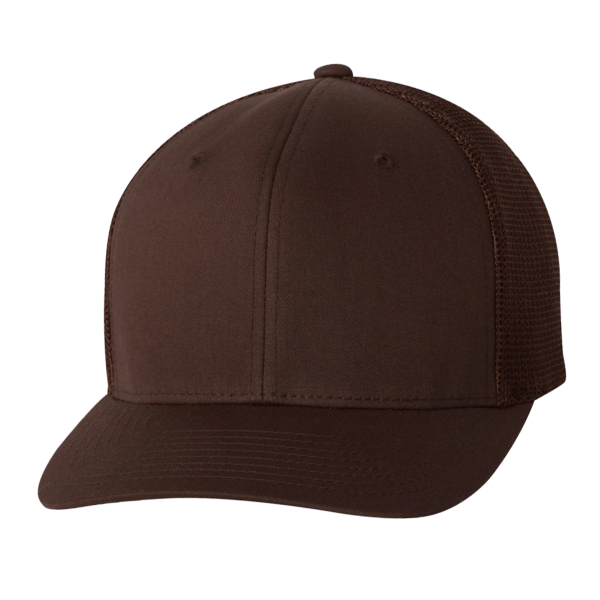 Flexfit by Yupoong Trucker Cap, Brown / Brown / Brown, Front view
