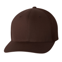 Flexfit by Yupoong Trucker Cap, Brown / Brown / Brown, Front view