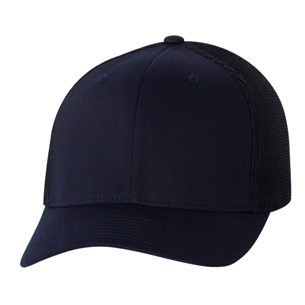Flexfit by Yupoong Trucker Cap, Dark Navy / Dark Navy / Dark Navy, Front view