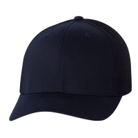 Flexfit by Yupoong Trucker Cap, Dark Navy / Dark Navy / Dark Navy, Front view