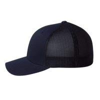 Flexfit by Yupoong Trucker Cap, Dark Navy / Dark Navy / Dark Navy, Left Side view