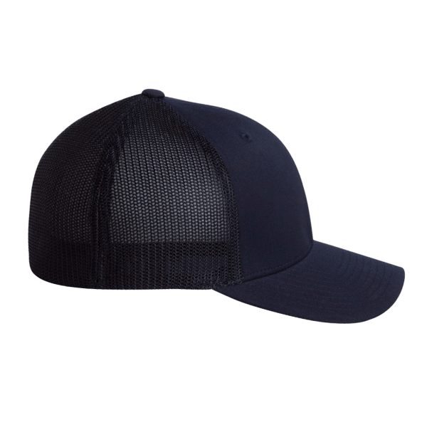 Flexfit by Yupoong Trucker Cap, Dark Navy / Dark Navy / Dark Navy, Right Side view