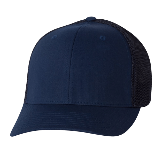 Flexfit by Yupoong Trucker Cap, Navy / Navy / Navy, Front view
