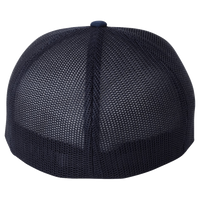 Flexfit by Yupoong Trucker Cap, Navy / White / Navy, Back view
