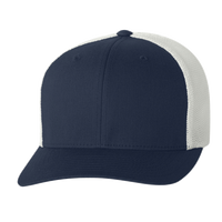 Flexfit by Yupoong Trucker Cap, Navy / White / White, Front view