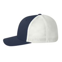 Flexfit by Yupoong Trucker Cap, Navy / White / White, Left Side view