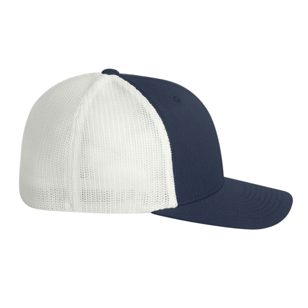 Flexfit by Yupoong Trucker Cap, Navy / White / White, Right Side view