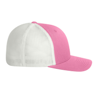 Flexfit by Yupoong Trucker Cap, Pink / White / White, Right Side view