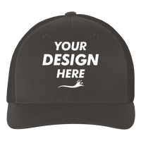 Flexfit by Yupoong Ultrafiber Mesh Cap, Dark Grey / Dark Grey, Front view, Mockup