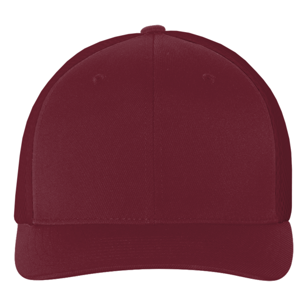 Flexfit by Yupoong Ultrafiber Mesh Cap, Maroon / Maroon, Front view