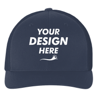 Flexfit by Yupoong Ultrafiber Mesh Cap, Navy / Navy, Front view, Mockup