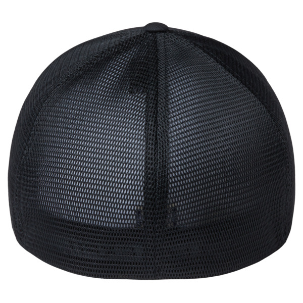 Flexfit by Yupoong Unipanel™ Trucker Cap, Black / Black, Back view