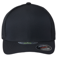 Flexfit by Yupoong Unipanel™ Trucker Cap, Black / Black, Front view