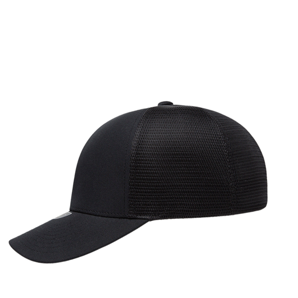 Flexfit by Yupoong Unipanel™ Trucker Cap, Black / Black, Left Side view