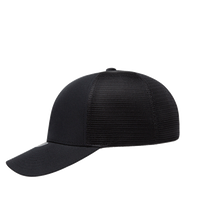 Flexfit by Yupoong Unipanel™ Trucker Cap, Black / Black, Left Side view