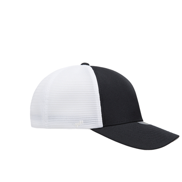 Flexfit by Yupoong Unipanel™ Trucker Cap, Black / White, Right Side view