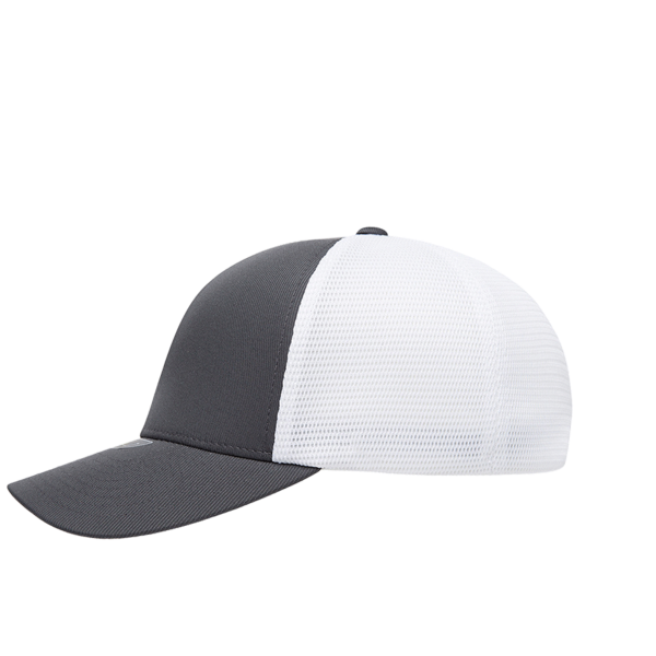 Flexfit by Yupoong Unipanel™ Trucker Cap, Charcoal / White, Left Side view