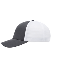 Flexfit by Yupoong Unipanel™ Trucker Cap, Charcoal / White, Left Side view