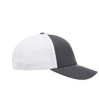 Flexfit by Yupoong Unipanel™ Trucker Cap, Charcoal / White, Right Side view