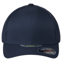 Flexfit by Yupoong Unipanel™ Trucker Cap, True Navy / True Navy, Front view